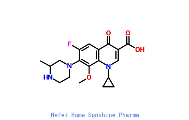 1-cyklopropyl-6-fluor-1,4-dihydro-8-metoksy-7- (3-metyl-1-piperazinyl) -4-okso-3-kinolinkarboksylsyre CAS 112811-59-3