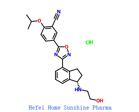 (S) -4- (5- (3-cyano-4-isopropoksyfenyl) -1,2,4-oksadiazol-3-yl) -N- (2-hydroksyetyl) -2,3-dihydro-1H-inden- 1-aminiumklorid CAS 1618636-37-5